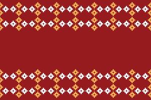 ethnisch geometrisch Stoff Muster Kreuz Stich.ikat Stickerei ethnisch orientalisch Pixel Muster Weihnachten rot Hintergrund. abstrakt, vektor, illustration. Textur, Rahmen, Dekoration, Motive, Seide Hintergrund. vektor