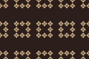 ethnisch geometrisch Stoff Muster Kreuz Stich.ikat Stickerei ethnisch orientalisch Pixel Muster braun Hintergrund. abstrakt, vektor, illustration. Textur, Kleidung, Schal, Dekoration, Motive, Seide Hintergrund. vektor