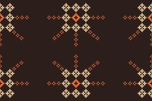 etnisk geometrisk tyg mönster korsa stitch.ikat broderi etnisk orientalisk pixel mönster brun bakgrund. abstrakt, vektor, illustration. textur, kläder, halsduk, dekoration, motiv, siden tapet. vektor