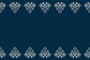 ethnisch geometrisch Stoff Muster Kreuz Stich.ikat Stickerei ethnisch orientalisch Pixel Muster Marine Blau Hintergrund. abstrakt, vektor, illustration. Textur, Kleidung, Schal, Dekoration, Motive, Seide Hintergrund. vektor