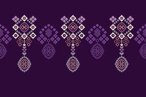 ethnisch geometrisch Stoff Muster Kreuz Stich.ikat Stickerei ethnisch orientalisch Pixel Muster violett lila Hintergrund. abstrakt, vektor, illustration. Textur, Kleidung, Dekoration, Motive, Seide Hintergrund. vektor