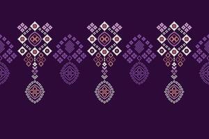 etnisk geometrisk tyg mönster korsa stitch.ikat broderi etnisk orientalisk pixel mönster violett lila bakgrund. abstrakt, vektor, illustration. textur, kläder, dekoration, motiv, siden tapet. vektor