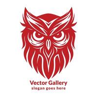 vektor Uggla logotyp begrepp röd Färg hand dragen illustration