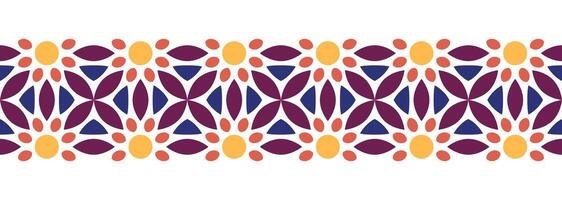 gräns linje sömlös bakgrund. dekorativ design sömlös dekorativ mosaik- gräns mönster. islamisk, indian, arabicum motiv. abstrakt blomma. vektor illustration