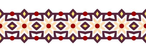 gräns linje sömlös bakgrund. dekorativ design sömlös dekorativ mosaik- gräns mönster. islamisk, indian, arabicum motiv. abstrakt blomma vektor