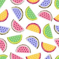 Wassermelone nahtlos Muster. Obst und Beere nahtlos Wassermelone Hintergrund. saftig süß Muster. Vektor Illustration