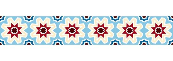 Rand Linie nahtlos Hintergrund. dekorativ Design nahtlos Zier Mosaik Rand Muster. islamisch, indisch, Arabisch Motive. abstrakt Blume vektor