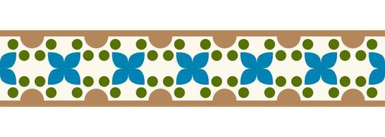 gräns linje sömlös bakgrund. dekorativ design sömlös dekorativ mosaik- gräns mönster. islamisk, indian, arabicum motiv. abstrakt blomma. vektor illustration