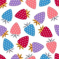 Erdbeere nahtlos Muster. Obst nahtlos Erdbeere Hintergrund. saftig süß Muster. Vektor Illustration