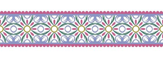 gräns linje sömlös bakgrund. dekorativ design sömlös dekorativ mosaik- gräns mönster. islamisk, indian, arabicum motiv. abstrakt blomma. vektor illustration