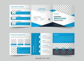 företag fyrkant trifold broschyr mall design layout vektor