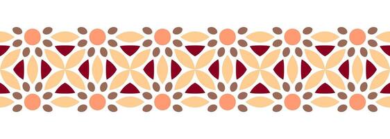 gräns linje sömlös bakgrund. dekorativ design sömlös dekorativ mosaik- gräns mönster. islamisk, indian, arabicum motiv. abstrakt blomma vektor