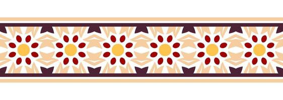 gräns linje sömlös bakgrund. dekorativ design sömlös dekorativ mosaik- gräns mönster. islamisk, indian, arabicum motiv. abstrakt blomma vektor