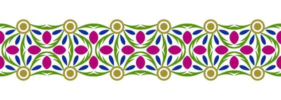 gräns linje sömlös bakgrund. dekorativ design sömlös dekorativ mosaik- gräns mönster. islamisk, indian, arabicum motiv. abstrakt blomma. vektor illustration