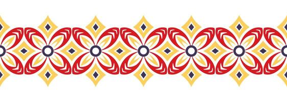 gräns linje sömlös bakgrund. dekorativ design sömlös dekorativ mosaik- gräns mönster. islamisk, indian, arabicum motiv. abstrakt blomma vektor