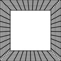 Vektor schwarz Rahmen dekoriert mit ein geometrisch Muster von Linien auf ein Weiß Hintergrund