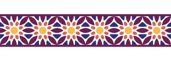 gräns linje sömlös bakgrund. dekorativ design sömlös dekorativ mosaik- gräns mönster. islamisk, indian, arabicum motiv. abstrakt blomma. vektor illustration