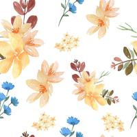 Muster-nahtloses üppiges Aquarellartweinlese-Textilgewebe, Blumenaquarell lokalisiert auf weißem Hintergrund. Entwerfen Sie Blumendekor für Karte, sparen Sie das Datum, Hochzeitseinladungskarten, Plakat, Fahne. vektor