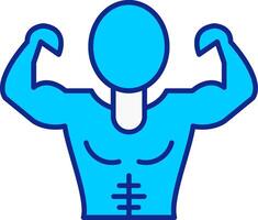 Muskel Mann Blau gefüllt Symbol vektor