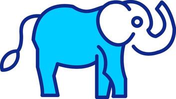 elefant blå fylld ikon vektor