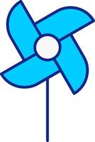 Windrad Blau gefüllt Symbol vektor