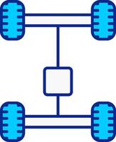 axelträd blå fylld ikon vektor