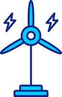 eolic Turbine Blau gefüllt Symbol vektor