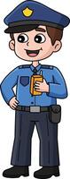 Polizei Offizier Karikatur farbig Clip Art vektor