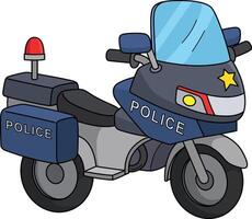 polis motorcykel tecknad serie färgad ClipArt vektor