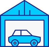 Garage Blau gefüllt Symbol vektor