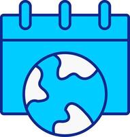 eco kalender blå fylld ikon vektor