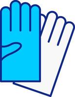 Hand Handschuhe Blau gefüllt Symbol vektor
