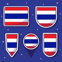 süß Karikatur Vektor Illustration bündeln Zustand Flagge von Thailand Land