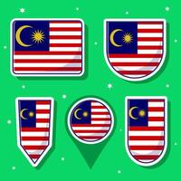 süß Karikatur Vektor Illustration bündeln Zustand Flagge von Malaysia Land