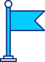 flagga blå fylld ikon vektor