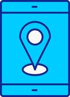 Handy, Mobiltelefon Geographisches Positionierungs System Blau gefüllt Symbol vektor