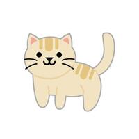 ein Karikatur Katze süß kawaii auf ein Weiß Hintergrund vektor