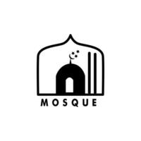 Moschee Symbol Silhouette, Ramadhan Muslim Poster isoliert auf Weiß Hintergrund vektor