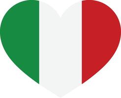 italiensk hjärta ikon . italiensk flagga hjärta ikon vektor . Italien flagga i hjärta