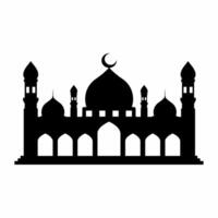 Moschee Silhouette Symbol Vektor. Moschee Gebäude Symbol zum Symbol eid Mubarak Feier. Ramadan Design Grafik im Muslim Kultur und Islam Religion vektor