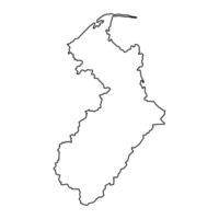 tasman område Karta, administrativ division av ny själland. vektor illustration.