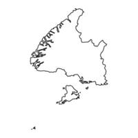 Südland Region Karte, administrative Aufteilung von Neu Neuseeland. Vektor Illustration.