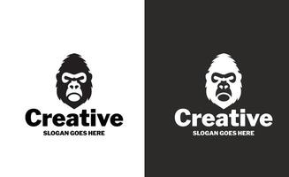 dubbeltonad gorilla varumärke logotyp vektor