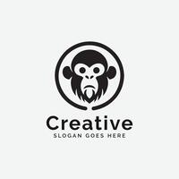 schwarz und Weiß Affe Logo zum ein kreativ Marke mit Platzhalter Slogan vektor