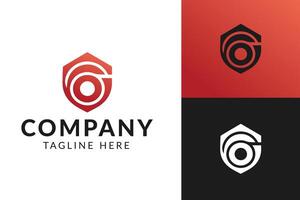 minimalistisk företag logotyp design terar ett abstrakt öga symbol i röd och svart vektor