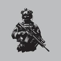 militär soldat bär enhetlig. vektor illustration