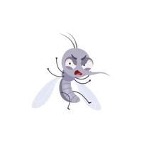 Mücke Cartoon Warnung fliegende Insekten gefährliche kleine Tiere Illustrationen vektor