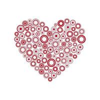 rotes Herz der Ringe. glückliche valentinstagkarte mit abstraktem herzen. sei mein Valentinstag Hintergrund. Vektor-Illustration vektor