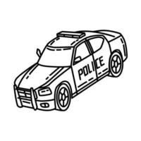 Polizeistreifenwagen-Symbol. Gekritzel handgezeichnet oder Umriss-Icon-Stil vektor