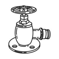 Symbol für das Hydrantenventil. Gekritzel handgezeichnet oder Umriss-Icon-Stil vektor
